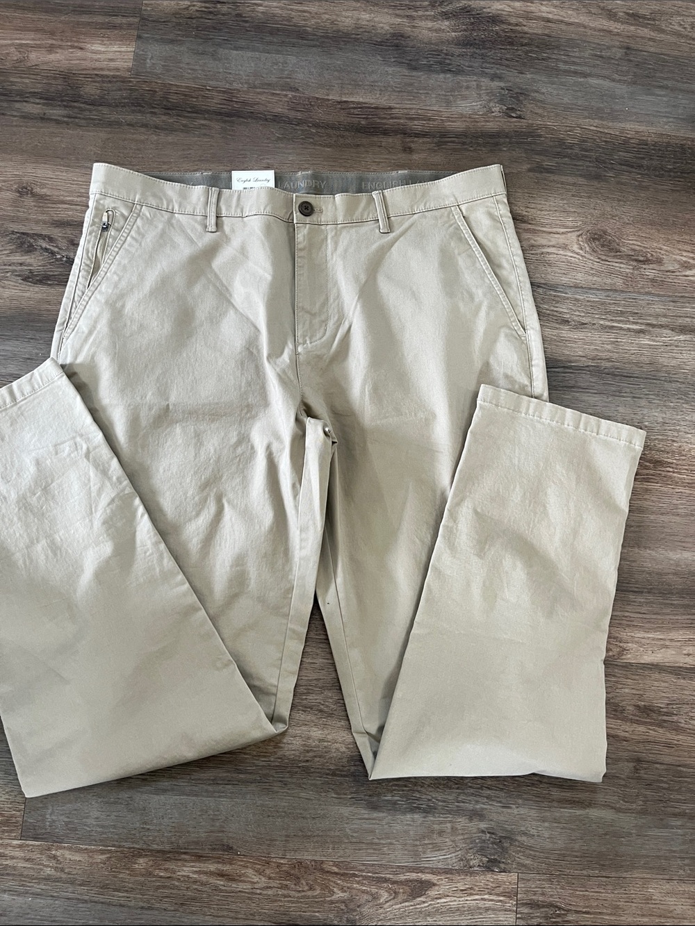 English Laundry Men's Stretch 5-Pocket Midway Chino Pants Khaki Tan 
Sz 38x34